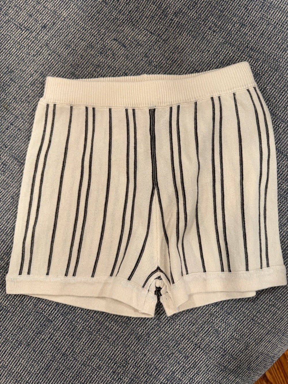 River Island Cream Shorts with Black Pinstripes